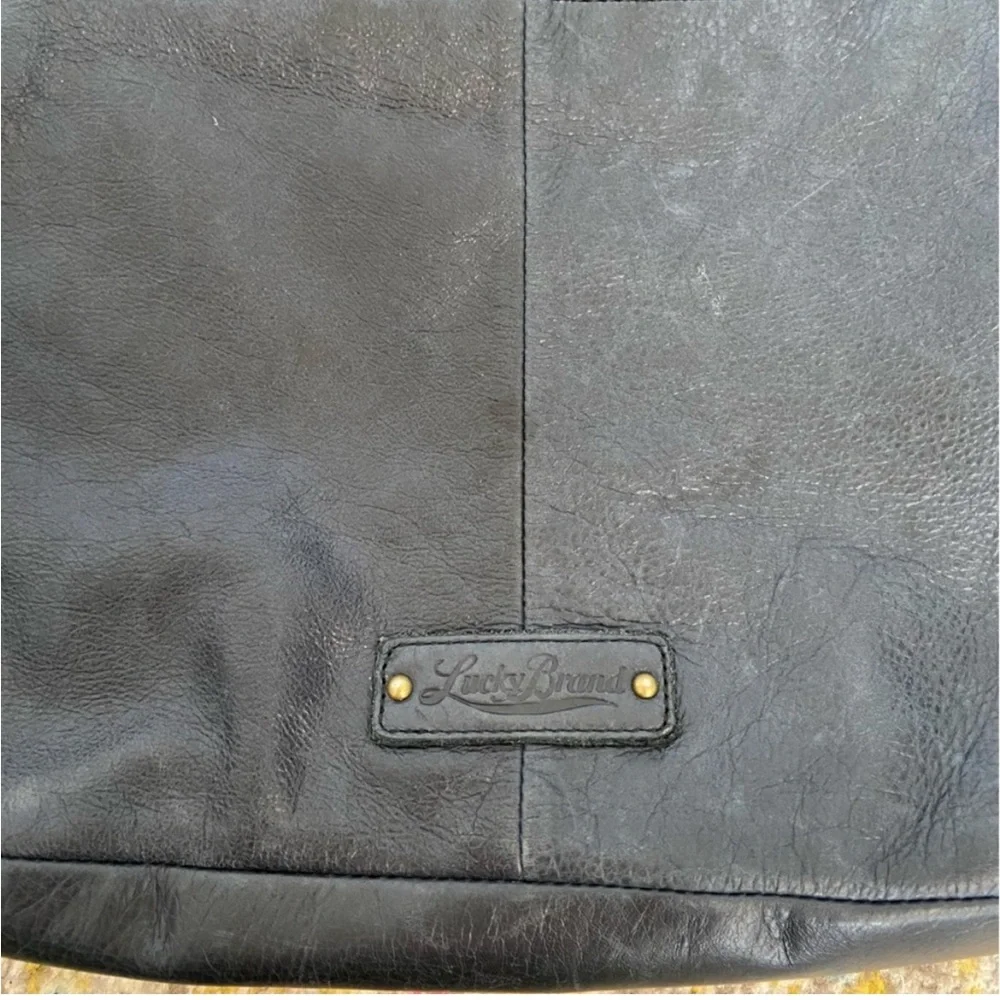 Lucky Brand Navy Blue Patchwork Leather Bag Crossbody Strap - Picture 8 of 9